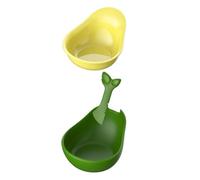 Spill Proof Bowl Set Avocado Feeder Elevated Design With Integrated Can Opener Dish For Dry Food And Water Cute Avocado Design Cats Bowl