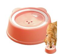 Spill-Proof Dog Water Bowl, Slow Drinking Feeder, No-Tip Pet Bowl, Non-Slip Base, Floating Disk Design for Dogs and Cats, for Home Or -The-Go Hydration, 24 x 24 x 8.5 cm Pink Gray