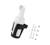Spill-proof golf cart sand bucket with simple setup process fits multiple cart designs and easily attaches sand bottles