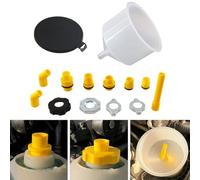 Spill-Proof Radiator Coolant Filling Funnel Kit with Valve Switch and Multiple Adapters for Car Engine Fluid Refill, Oil or Antifreeze, Compatible with Most Vehicles