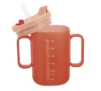 Spill Proof Sippy Cups for Adults, 300ml Drinking Cup with Handles, Unspillable Cup with 2 Handles, Insulated Adult Sippy Cups for The Elderly Non Spill, Feeding Cup with Lid and Straw