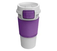 Spill Proof White And Lilac Auto Seal Mug, Leak Proof Thermal Cup For Travel, Functional Insulated Coffee Mug Premier Housewares Purple One Size