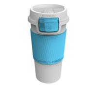 Spill Proof White And Lilac Auto Seal Mug, Leak Proof Thermal Cup For Travel, Functional Insulated Coffee Mug Premier Housewares Blue One Size
