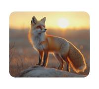 Spill-Resistant Mouse Pad, Fox Standing On A Hill At Sunset, Comfortable Mouse Mat, Desk Pad, 25X30cm, Laptop, Home, Game