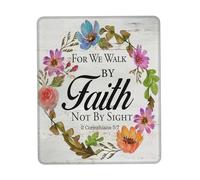 Spill-Resistant Mouse Pad, Verse for We Walk by Faith Not by Sight Scripture Mousepads Premium Desk Pad 25X30cm for PC Laptop Gamer