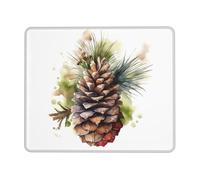 Spill-Resistant Mouse Pad, Watercolor Pine Cone, Professional Mouse Mat, Desk Mats, 25X30cm, Game, Laptop, Gamer