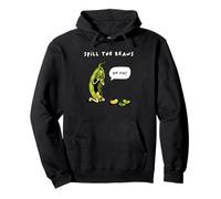 Spill The Beans Funny Bean Pun Cartoon Humor Quote Pullover Hoodie
