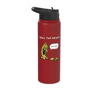 Spill The Beans Funny Bean Pun Cartoon Humor Quote Stainless Steel Insulated Water Bottle