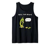 Spill The Beans Funny Bean Pun Cartoon Humor Quote Tank Top
