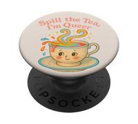 Spill the Tea Im Queer Rainbow Teacup PopSockets Adhesive PopGrip