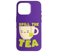 Spill The Tea Kawaii Teacup Funny Gossip Lover Case for iPhone 16 Pro