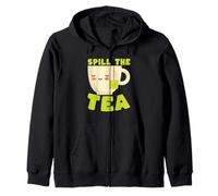 Spill The Tea Kawaii Teacup Funny Gossip Lover Zip Hoodie