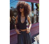 Spill the Tea Plunge Tank Top by Intimately at Free People in Black, Size: Large - female