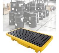 Spill Tray,Modular Spill Containment Pallet - Leak-Proof Plastic Drum Platform for Safe Chemical Storage - Detachable Leak-Proof Polyethylene Tray for Oil Drums, Garage Use 72x72x16cm