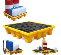 Spill Tray,Modular Spill Containment Platform with Drain Outlet, Industrial Modular Sump Containment Tray, Drum Spill Containment Pallet for Garage, Kitchen Basement