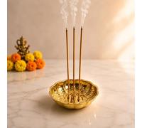 Spillbox Brass Incense Stick Holder Stand | Holder | Burner with Ash Catcher Agarbatti | Batti Stand | Plate | Dhup | Dhoop Best for Puja | Pooja Your Mandir Home & Office Decoration -