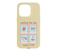 Spilling The Tea 1773 Bow Coquette Bow Pink Aesthetic Case for iPhone 15 Pro