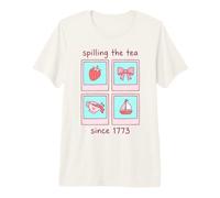 Spilling The Tea 1773 Bow Coquette Bow Pink Aesthetic Premium T-Shirt
