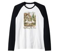 Spilling The Tea Funny Goose Meme Cottagecore Design Raglan Baseball Tee