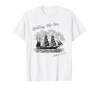 Spilling The Tea Since 1733 USA Independence Funny July 4th Value Graphic T-Shirt