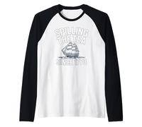 Spilling The Tea Since 1773 Funny History Patriotic Raglan Baseball Tee