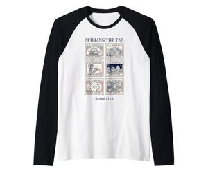 Spilling The Tea Since 1773 Stamp Vintage Retro Raglan Baseball Tee