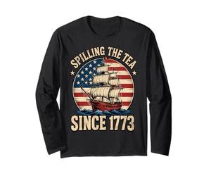 Spilling The Tea Since 1773 US America Flag 4th of July Long Sleeve T-Shirt