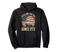 Spilling The Tea Since 1773 US America Flag 4th Of July Pullover Hoodie
