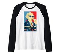 Spilling the Tea Since 1776 Independence Day 4th July USA Raglan Baseball Tee