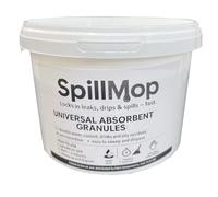 SpillMop Universal Absorbent Granules, 1kg Bucket, Fast-Acting Powder for Liquid Spills, Non-Hazardous Formula, Upto 200L Absorption Capacity per KG! (2KG Tub)