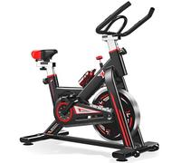 Spin Bike Adjustable Seat, Bottle Holder, LED/LCD Screen, Indoor Exercise Ideal for Home Use and Indoor Exercise Cycling