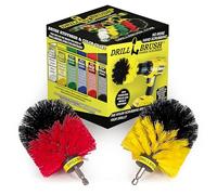 Spin Brush Cleaning Kit - Drill Brush - Concrete, Brick, Fireplace, Stone - Bird Bath - Garden Statuary - Bathroom Accessories - Soap Scum, Hard Water, Mineral, Calcium, Rust Stains and Discoloration