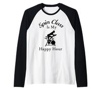 Spin Class is My Happy Hour Cool Spin Class Cycling Raglan Baseball Tee