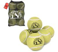 SPIN FIRST Durable Dog Tennis Balls - Tough Non-Toxic Fetch Balls for Dogs, Soft on Teeth, High Visibility Bouncy Pet Toy for Training & Outdoor Play