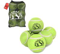 SPIN FIRST Durable Dog Tennis Balls - Tough Non-Toxic Fetch Balls for Dogs, Soft on Teeth, High Visibility Bouncy Pet Toy for Training & Outdoor Play
