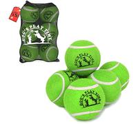 SPIN FIRST Durable Dog Tennis Balls - Tough Non-Toxic Fetch Balls for Dogs, Soft on Teeth, High Visibility Bouncy Pet Toy for Training & Outdoor Play