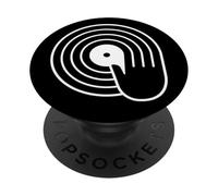 Spin Hand Vinyl Record DJ Graphic Minimalist PopSockets Adhesive PopGrip