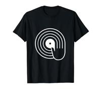 Spin Hand Vinyl Record DJ Graphic Minimalist Value Graphic T-Shirt, Men, Black, L
