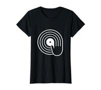 Spin Hand Vinyl Record DJ Graphic Minimalist Value Graphic T-Shirt, Women, Black, S