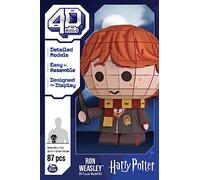 Spin Master 4D Build 6069820 Ron Weasley Model Kit 87 Pieces Harry Potter Gifts Desk Decor Building Toys 3D Puzzles for Adults and Teens 12+,Red