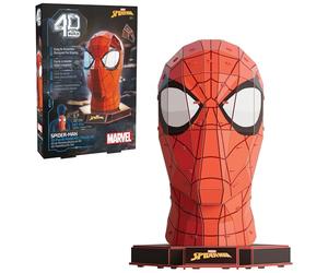 Spin Master 4D Build, Puzzle 3D Marvel Spider-Man 82 pièces avec support | Décoration de bureau Spider-Man | Jouets de