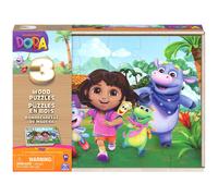 Spin Master Games, Dora Wooden Jigsaw Puzzles Set of 3 - 24 Pieces Each - Kids P