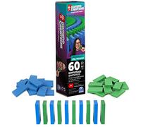 Spin Master Games H5 Domino Creations, 60-Piece Neon Blue/Green Set by | Design, Build & Topple, Develops Motor & Coordination Skills, Make Domino Art, 60 Easy-to-Balance Tiles, 1+ Players, Ages 5+