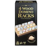 Spin Master Games, Wooden Domino Racks, Set of 4 Trays for Mexican Train Dominoes, Dominoes Games, Classic Game, Kids Game, Adults & Kids Ages 8+