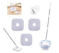Spin Mop and Bucket Set - 360° Rotating Mop with Adjustable Handle - Eco-Friendly Design with 90% Recyclable Materials - Ideal for Hardwood, Laminate & Tile Floor Cleaning