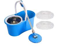 Spin Mop and Bucket Set | 360° Spin Mop for Cleaning Floors | Stainless Steel Handle Extendable | Mop Bucket with 1 Super Absorbent Microfibre Mop Head Wet and Dry