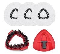 Spin Mop Head Replacement, Base, Brush Compatible with Vileda Turbo Microfibre Mop for EasyWring 1 Tank System,3 Microfiber Mopping Refills,1 Base and 1 Scrubber Brush for Multi-surface Floor Clean