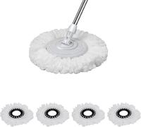 Spin Mop Head Replacement for 360 Spin Magic Mopping, 4PCS Microfiber Spin Mop Refill Heads for Standard Rotating Universal Spin Mop Replacement Compatible Wet Dry Mop