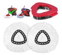 Spin Mop Head Replacement Scrub Brush Compatible with Vileda EasyWring 1 Tank System Turbo Microfiber Swivel Refills Scrubbing Floor Scrubber for Bathroom Garage Kitchen Floor Pools Wall