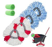Spin Mop Replacement Heads Microfiber 4 Pack for Vileda Triangle Mops | Microfiber, absorbent, fits Vileda triangle swivel mop, hardwood tile laminate vinyl floors, includes 2 Extra Cleaning Cloths